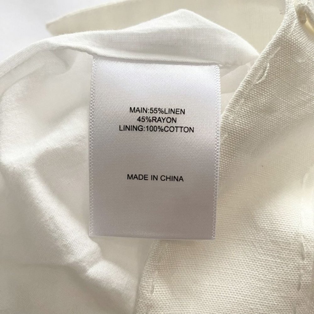AJE WHITE LINEN BLEND MARTINO TAPERED LEG FRAY PANTS - 4 - Picture 13 of 13